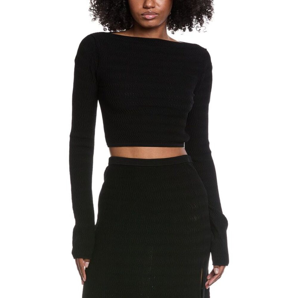 Lapointe Womens  Crepe Matte Top, Black